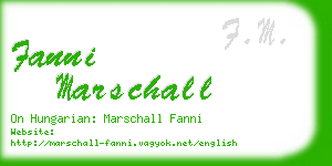 fanni marschall business card